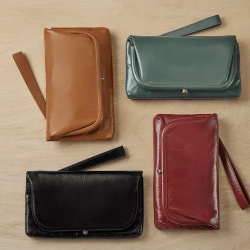 HOBO‎ LAUREN CLUTCH LEATHER WRISTLET WALLET Sage Henna Luxury Leather, NWT - Image 13