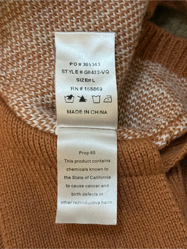 Vestique Brown & Cream Houndstooth Knit Halter Top Size Large - Image 7