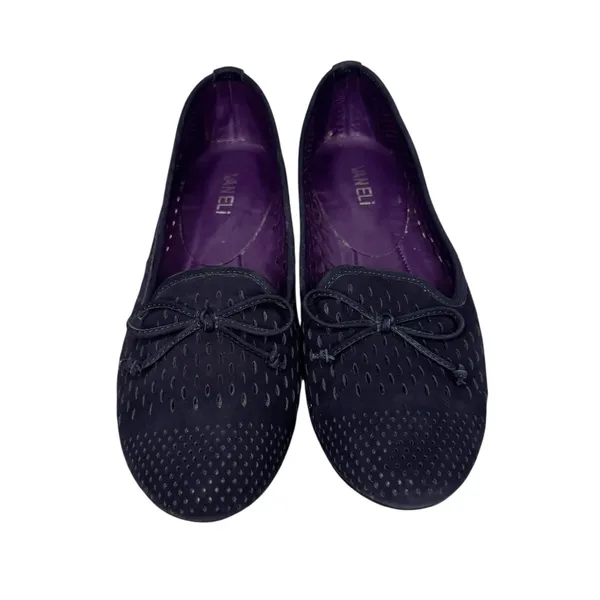 Vaneli Lakona Blue Suede Perforation Flats Size 9 - Image 2
