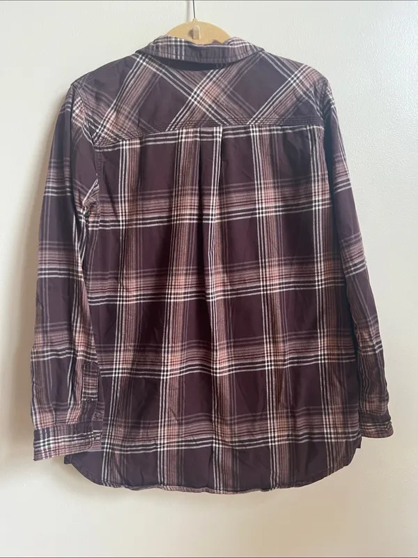 Carhartt Plaid 1/3 Button-Down pullover Shirt 100% cotton workwear shirt - Image 4