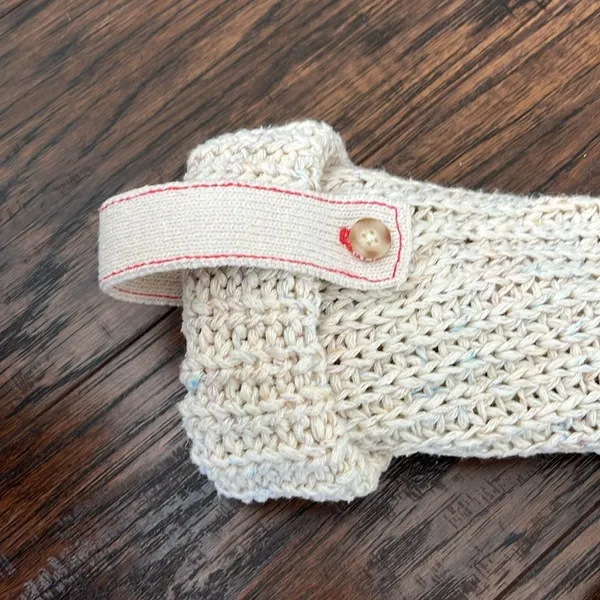 Anthropologie Cotton Knit Pullover Scoop Neck Sweater White Oversized Small - Image 4