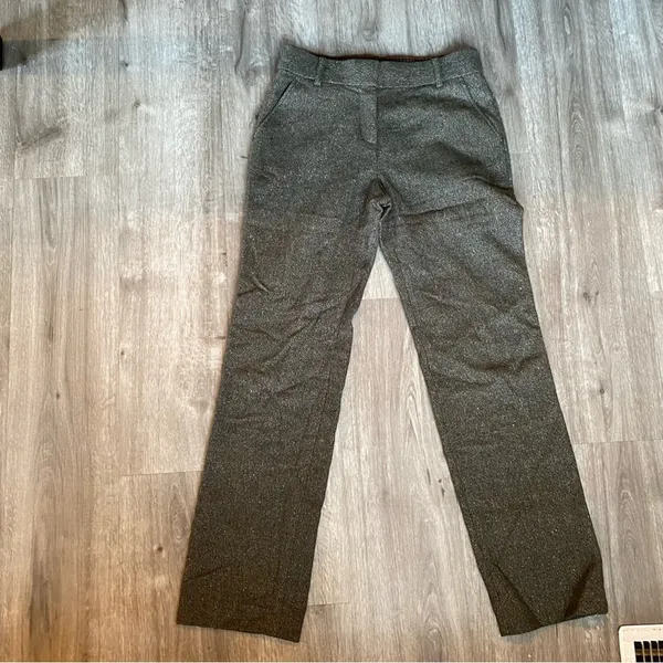 Rachel Roy Olive Wool Blend Shimmer Straight Leg Pants Size 4 - Image 2