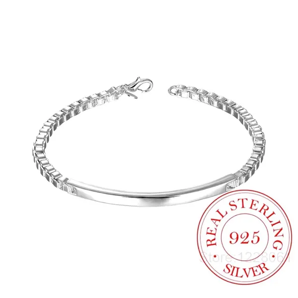 Solid Box Chain Bracelet | 925 Sterling‎ Silver - Image 5