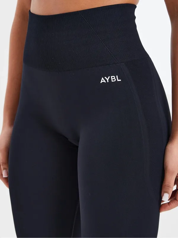 AYBL Empower Seamless Pull On Leggings Black Medium Workout Fitness Gym - Image 3