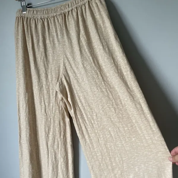 Aerie Wide Leg Relaxed Fit Lounge Sweatpants High-Waist Tan Beige Womens Medium - Image 8