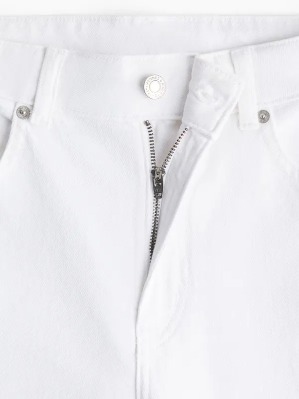 H&M White High-Rise Wide-Leg Jeans - Image 4