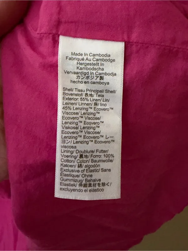 J crew pink linen-blend slip‎ midi dress size 14 - Image 8
