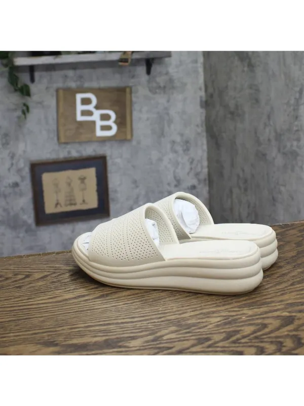 NWT Clarks Drift Twist Wedge Slide Sandals 26181604 Cream Off White 8M - Image 7