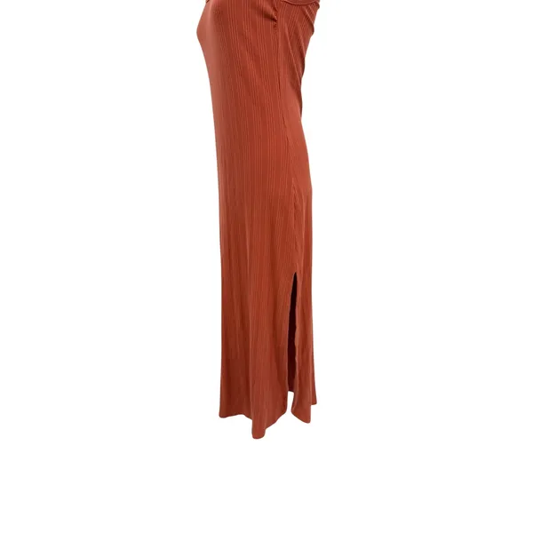 Vitamin A West Organic Rib Tank‎ Maxi Dress Side Slit Rust Brown Size Medium - Image 7