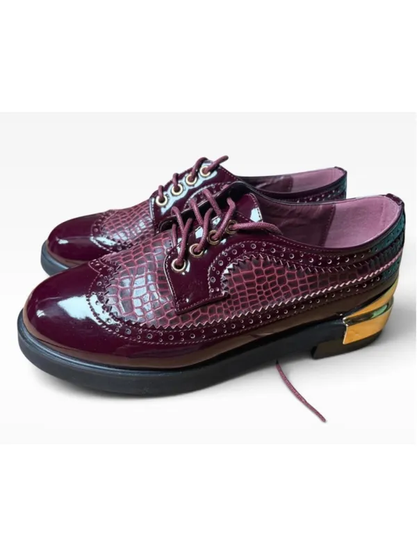 💜 Women's Midnight Velvet Oxblood Oxford Shoes Size 7 🖤 - Image 2