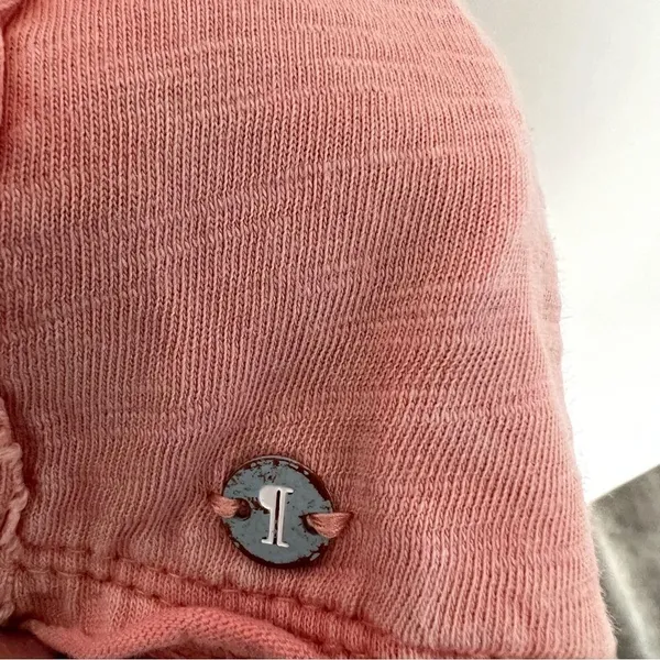 Anthropologie Pilcro Cropped Cut Off Short Sleeve Sweatshirt Pink Coral Medium - Image 7