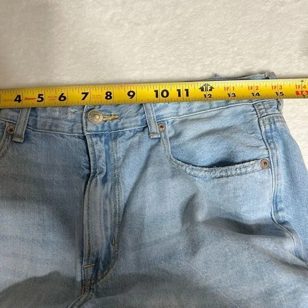 American Eagle Light Wash Mom Straight Jeans Distressed 8 Women - Image 8