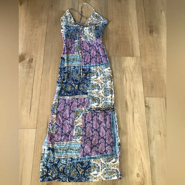 Zara‎ Woman Sleeveless Shirt Dress Cotton Floral Size XS Back Tie - Image 2