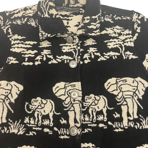 Vintage New Identity Elephant & Giraffe Safari Print Tapestry Jacket - Image 8