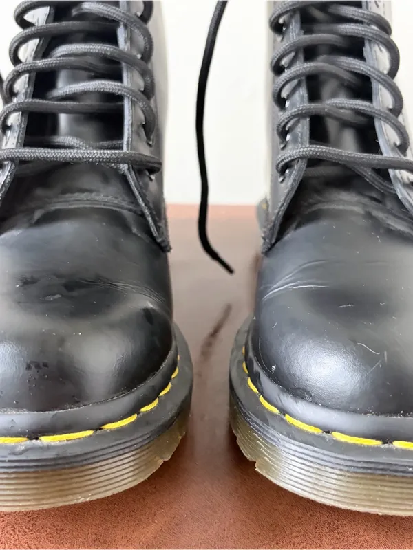 Dr. Martens 1460 Smooth Leather Black Boots Women Size 7 US 38 EU - Image 4