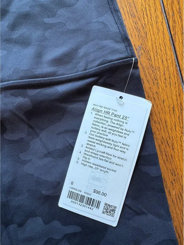 Lululemon Align High Rise 25” Heritage Camo Black H3DC Size 8 NWT - Image 4