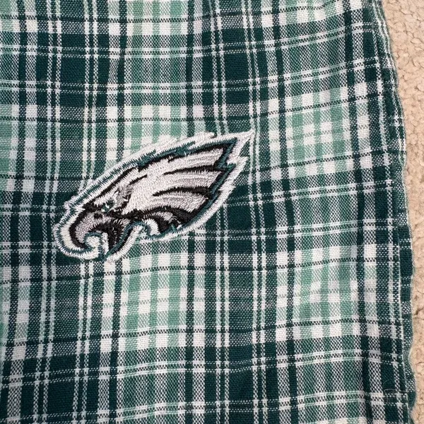 NFL Philadelphia Eagles Plaid Tie Waist Cotton Pajama Lounge Pants Size M - Image 4