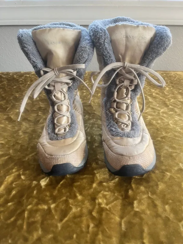 Lands` End Women`S Boots 8b Gray Golden - Image 2