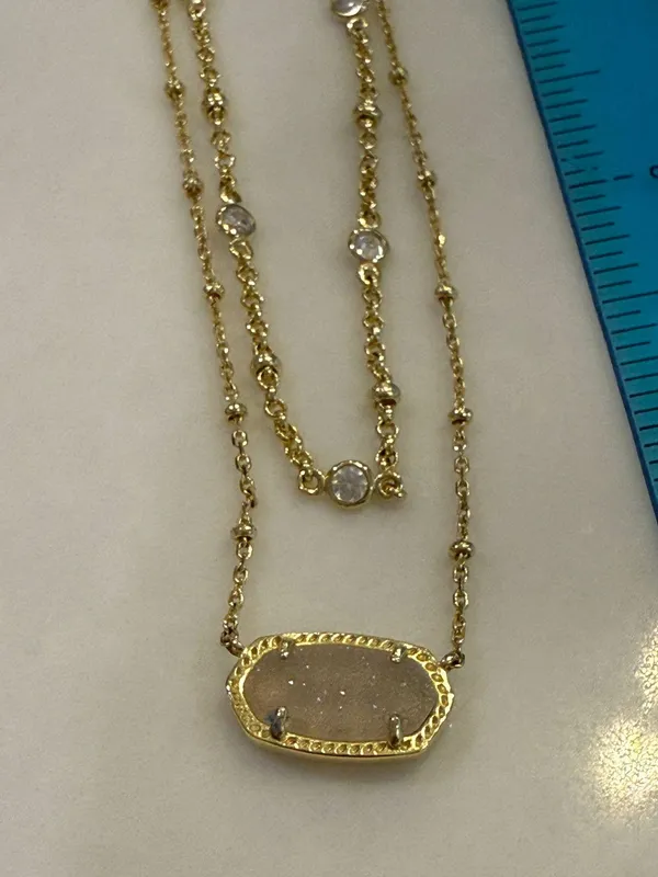 Kendra Scott Gold Necklace Multi-Strand Elisa - Image 4