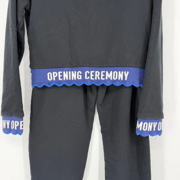Opening Ceremony Black Scalloped Logo Sweatshirt and Jogger Set‎ Womens XS - Image 3