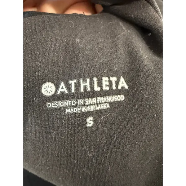Athleta Conscious Crop Top Camo High Neck Sports Bra Tank Grey‎ Black Small 3661 - Image 6