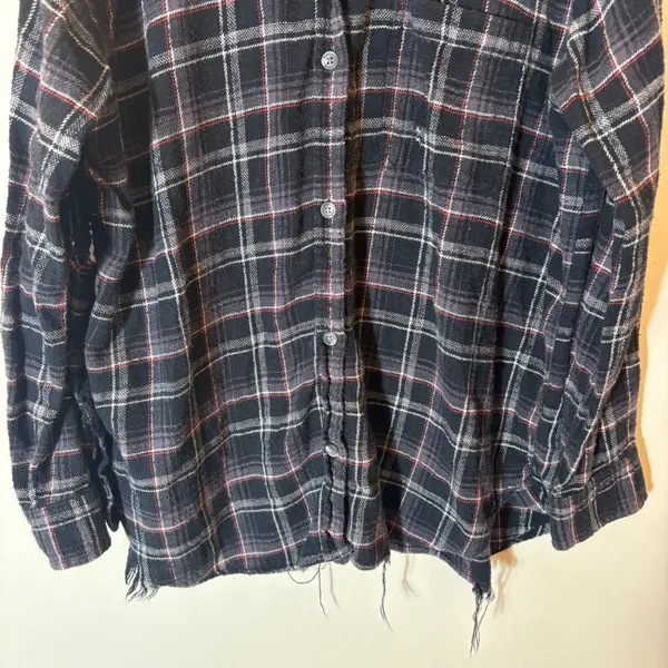American‎ Eagle Boyfriend Fit Plaid Flannel Shirt Size Large - Image 3