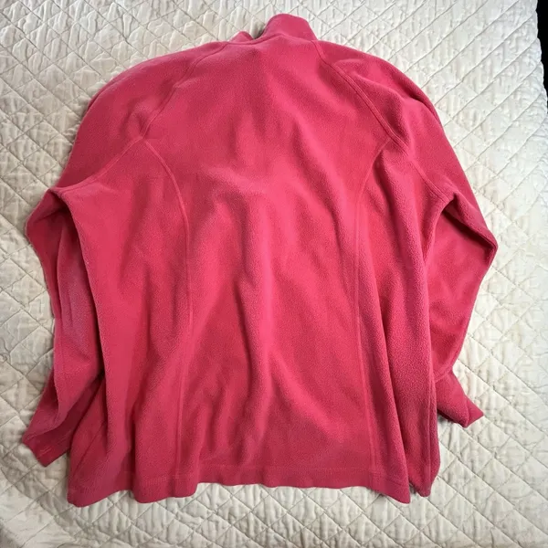 LLBean Women’s 1/4 Zip Pink Fleece Sweatshirt Top Sz Large L Regular - Image 8
