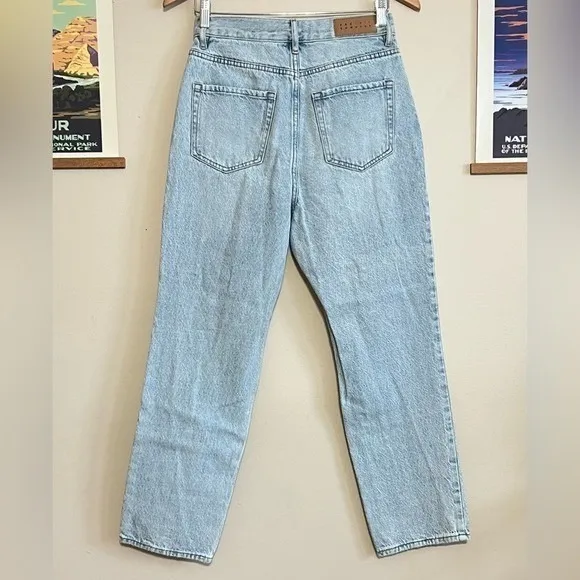 PacSun Light Wash High Rise Straight Button Fly Jeans 27‎ Cotton Casual Academic - Image 2