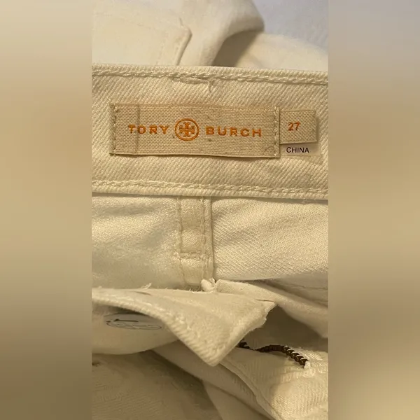 Tory Burch White Cropped Jeans - Image 3