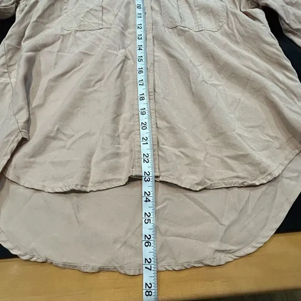 FREE PEOPLE Off Campus Button Down‎ Top in blush pink silver trim - Image 13
