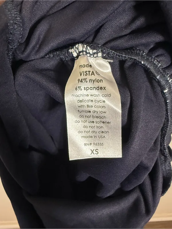 NWT Susana Monaco Gathered Crew Long Sleeve Slit Dress Navy Blue Size XS - Image 5