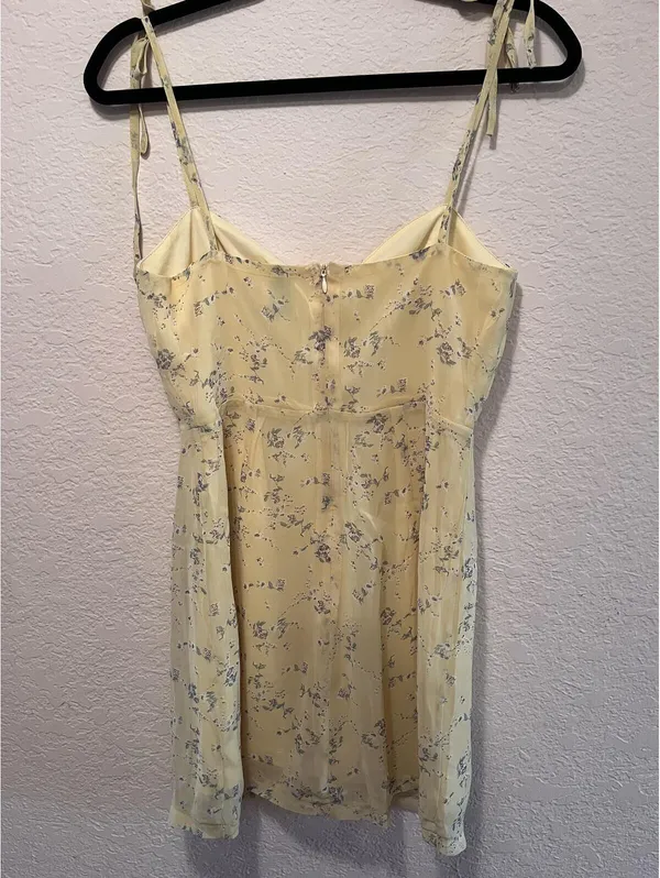Princess Polly‎ Yellow Floral Spaghetti Strap Mini Dress Size 6 - Image 10