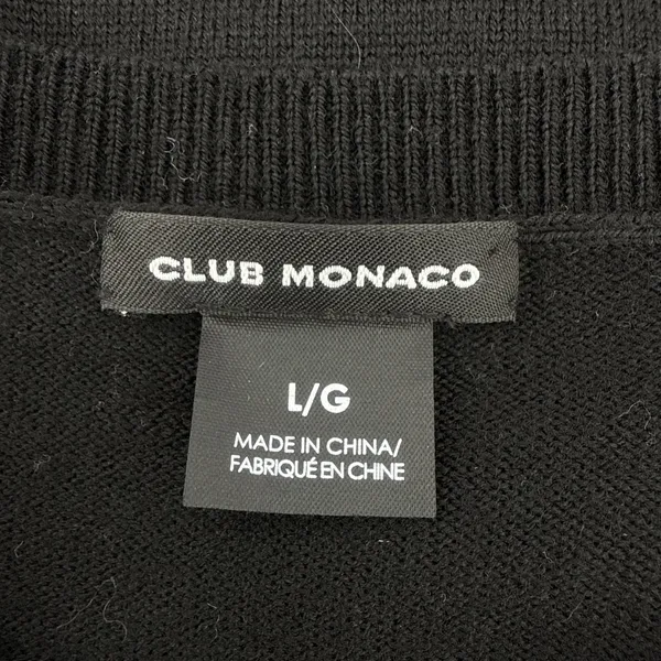 Club Monaco Womens Black 100% Wool Bell Sleeve Bow‎ Detail Sweater Dress Large - Image 8