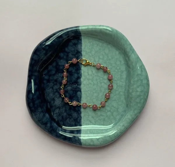 Handmade Gold Beaded Bracelet - Image 2