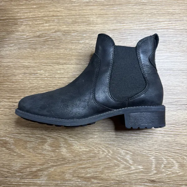 UGG Bonham Chelsea Boots Women's 6.5 Black Leather Wool Lined Water Resistant - Image 11