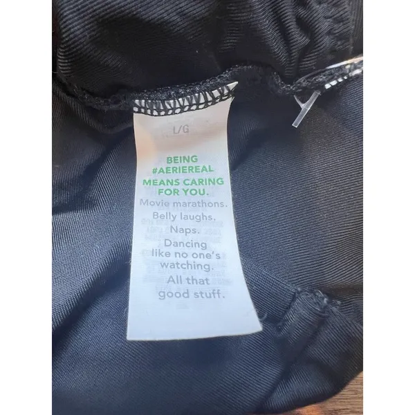 Aerie Bikini Wide Strap Scoop Bikini Top Large Black Scoop Neck Removable Cups - Image 4