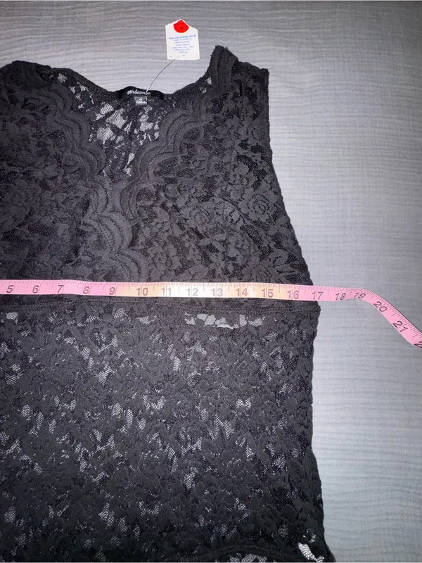Ambiance Black Lace V-Neck Sleeveless Bodysuit - Image 7