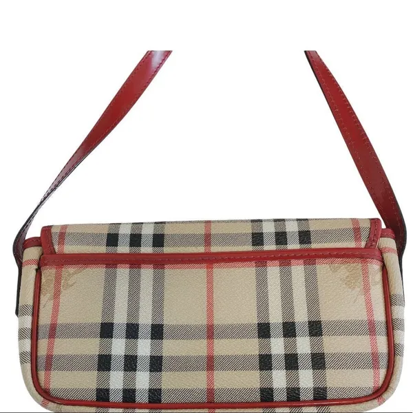 BURBERRY‎ RED, CANVAS LEATHER SHOULDER BAG - Image 7