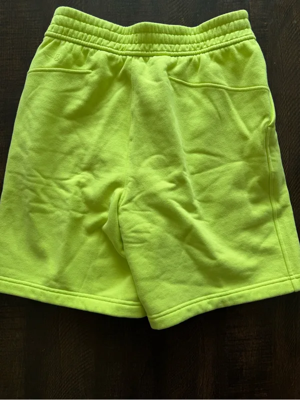 lululemon athletica Men's Neon Yellow Athletic Drawstring Shorts - Image 4
