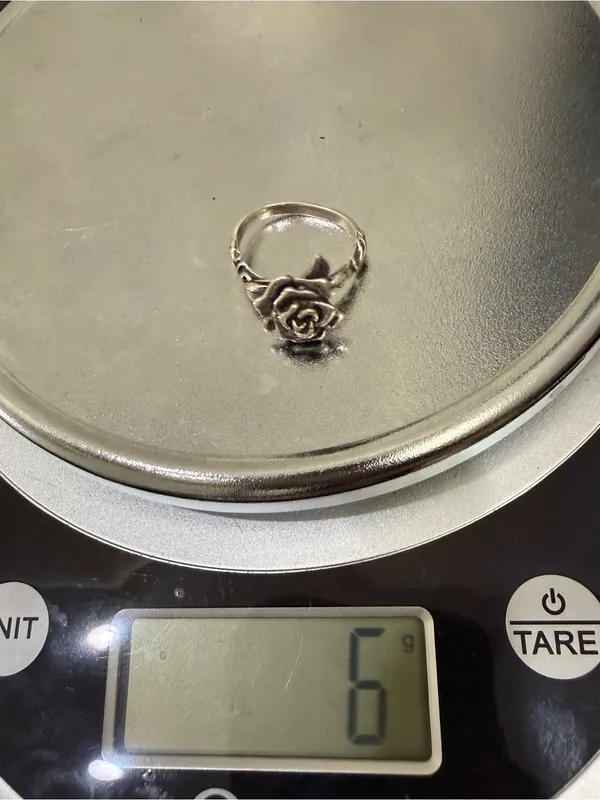 Vintage Signed MARAVA Oxidized Sterling Silver Full Bloom 3D Rose Ring Size 9 - Image 9