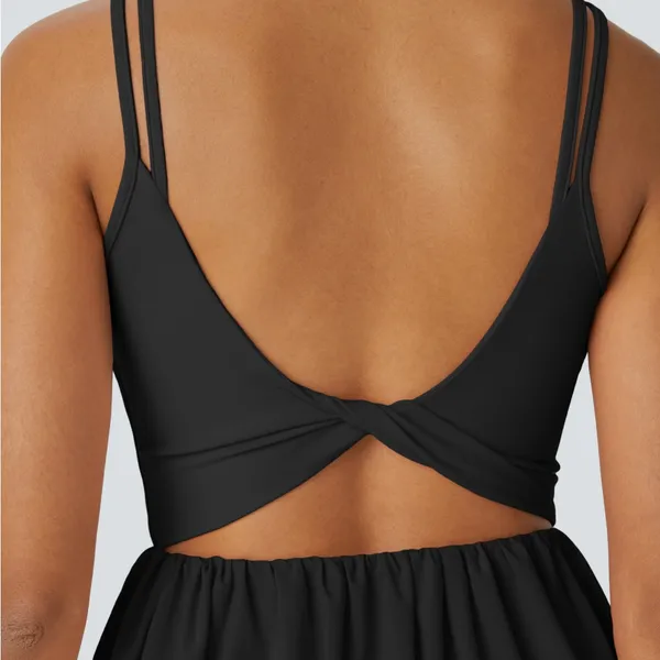 Halara Breezeful U Neck Double Straps Cut Out Quick Dry Mini Casual Bubble Dress - Image 3