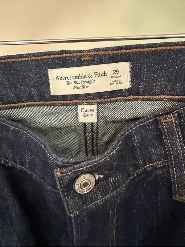 Abercrombie 90’s curve love straight jean dark marble 29 - Image 6