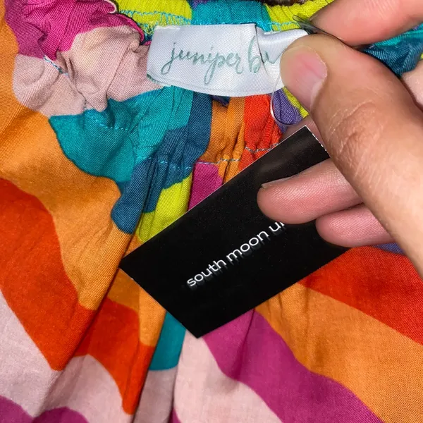 NWT South Moon Under Juniper Blu Rainbow Striped Maxi Dress Women's Size Small - Image 6