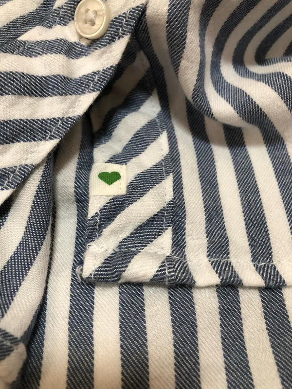 Aerie Blue and White Striped Button-Up Shirt With Pocket - Image 8
