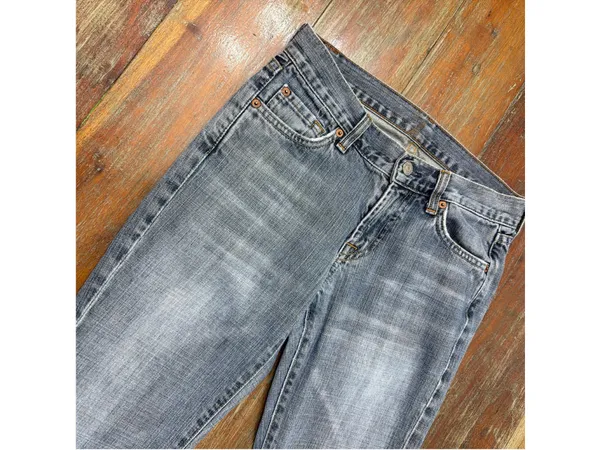 7 For All Mankind Bootcut VTG Y2K Jeans Raw Cut Hem Made in USA 100% Cotton 26 - Image 2
