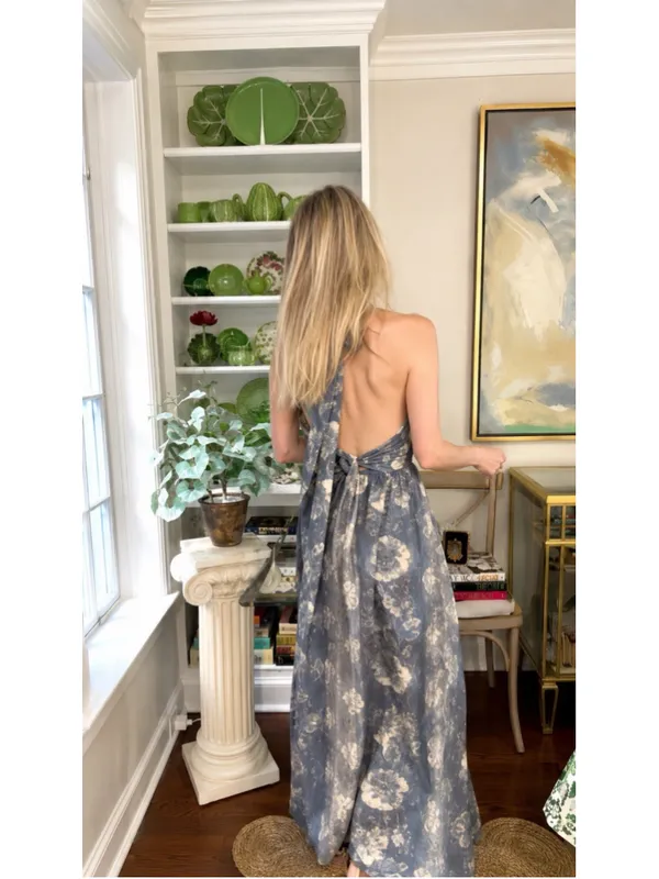 Tuckernuck Provence Hills Marcie Halter Linen Blend Maxi Dress Pockets Feminine - Image 6