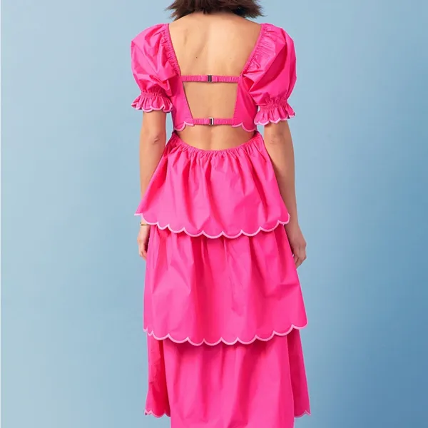 English Factory Fuchsia Tiered Dress - $185 MSRP - Size S - Image 4