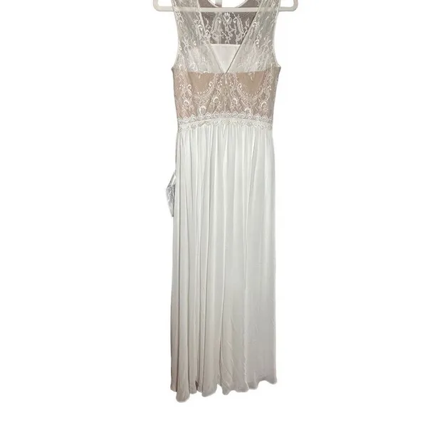 NEW Dress the Population gorgeous flowy white tan wedding formal dress sz S‎ - Image 13