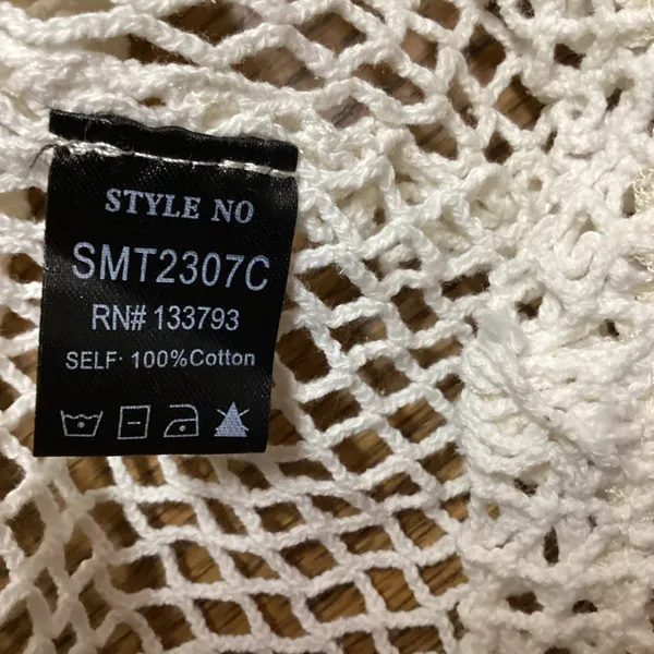 Pol open crochet Button down boho shacket Antique white. Size Medium - Image 15