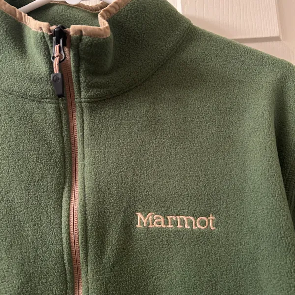 Marmot Rocklin 1/2 Zip Fleece Pullover Size Medium Foliage Dark Azure - Image 4